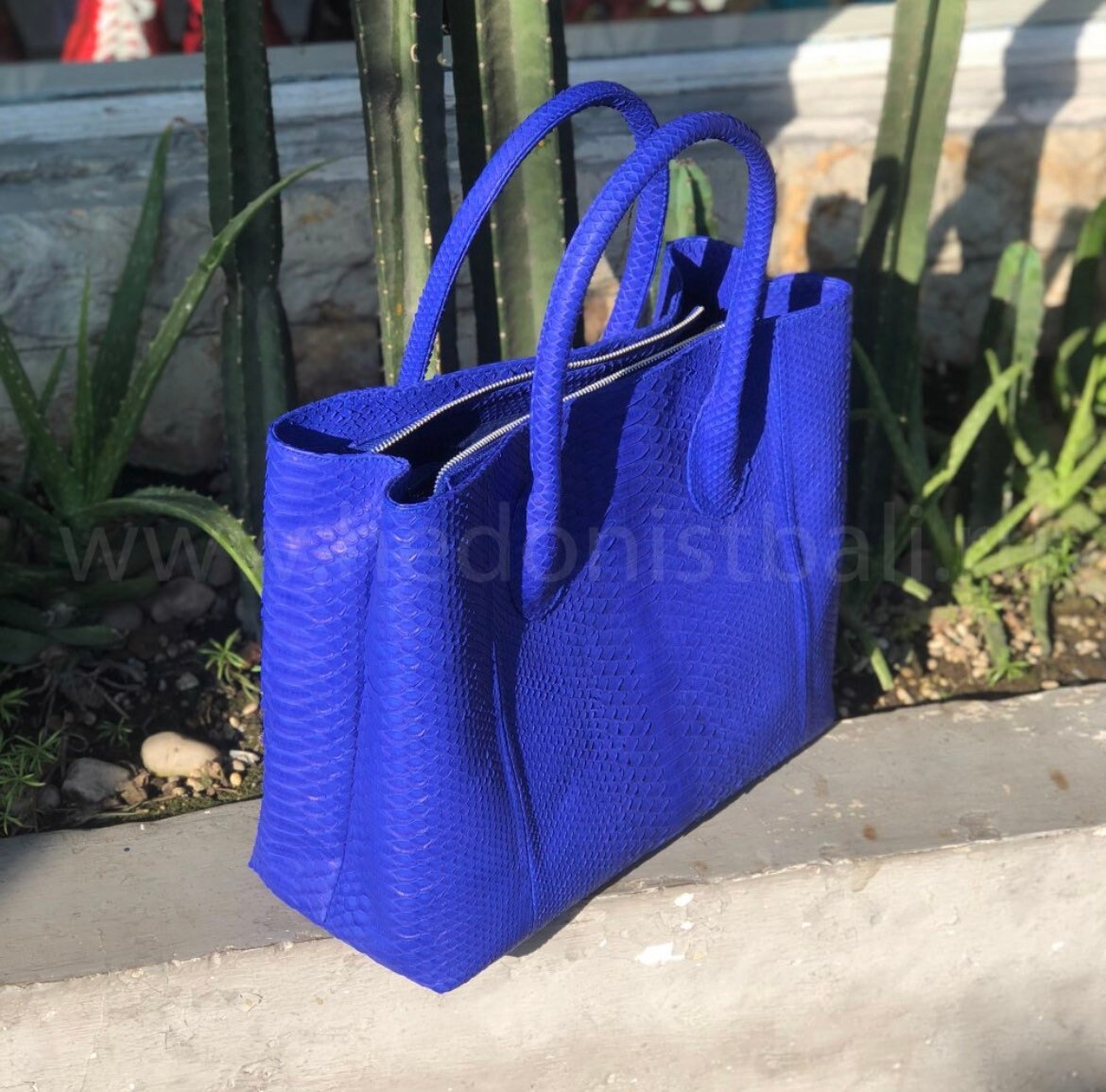 Genuine Python Skin Bag — Royal Blue