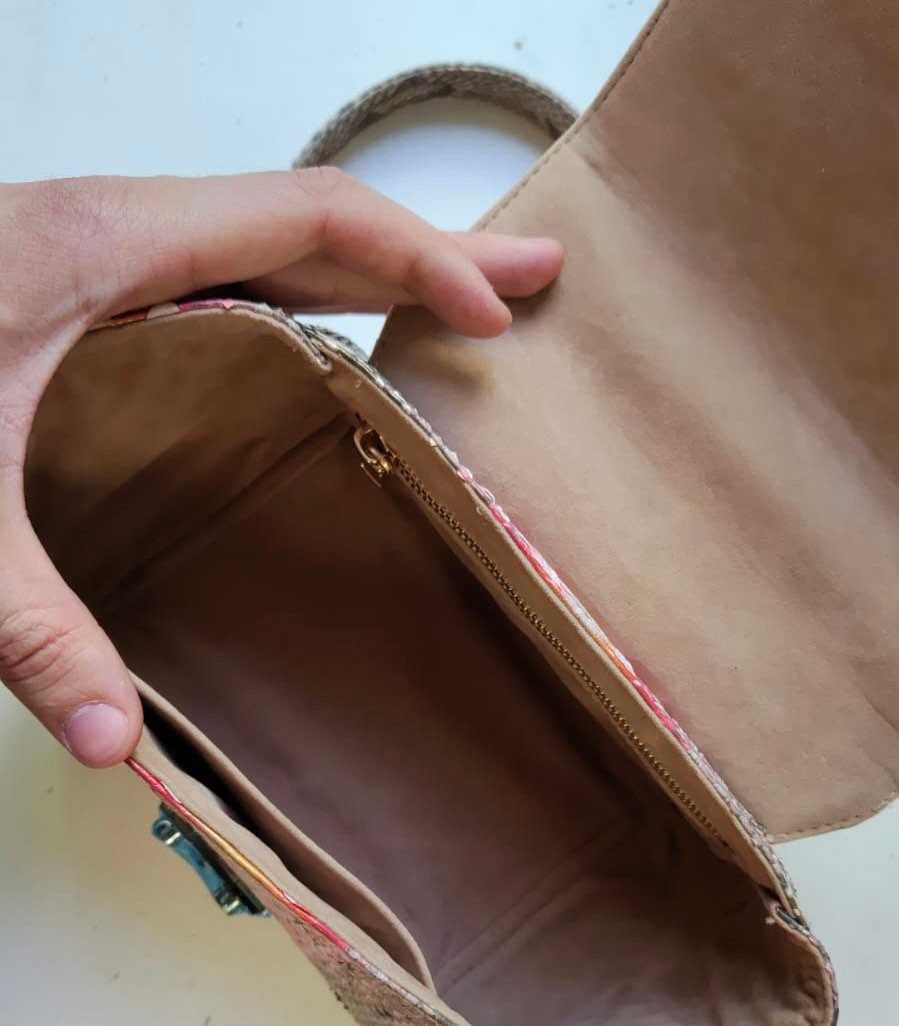 Genuine Python Skin Top Handle Bag — Bronze