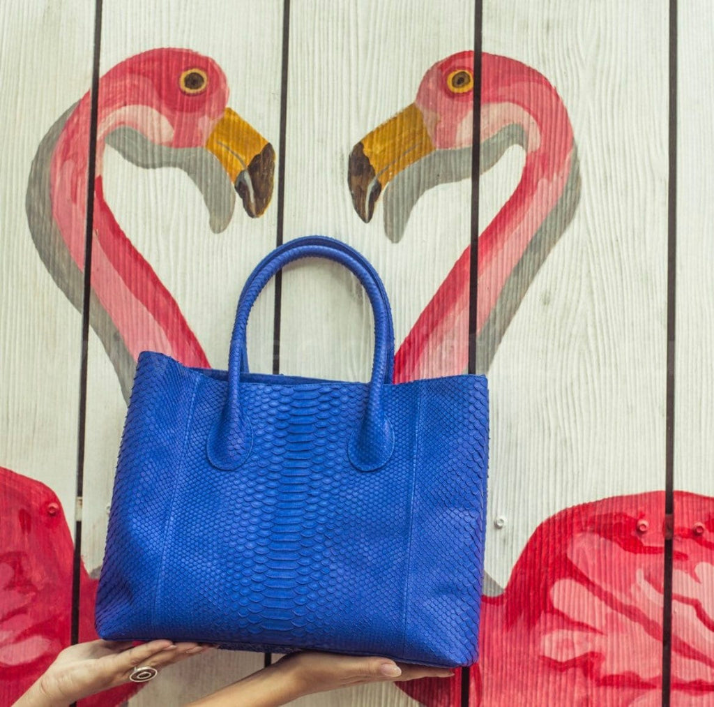 Genuine Python Skin Bag — Royal Blue