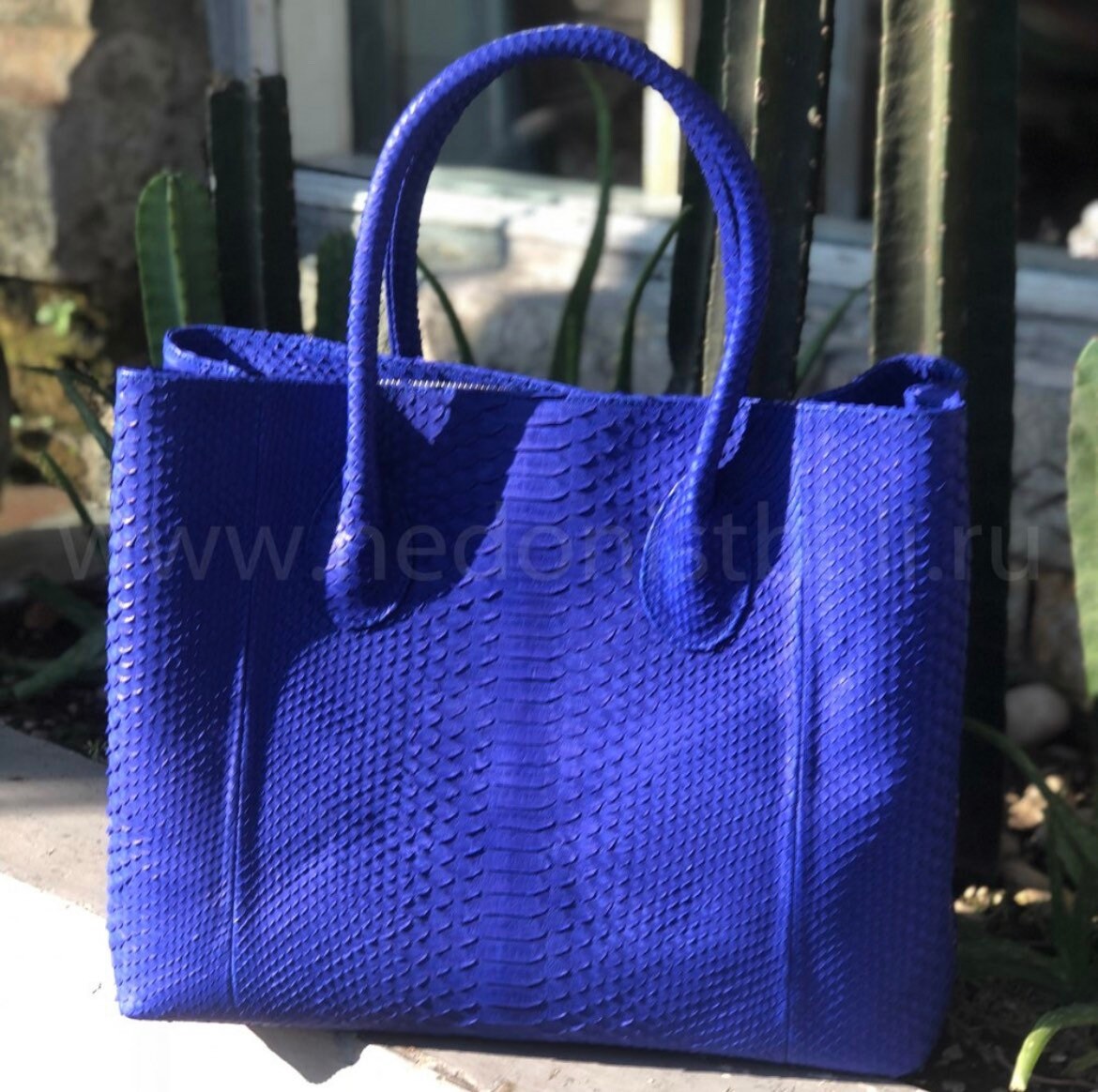 Genuine Python Skin Bag — Royal Blue