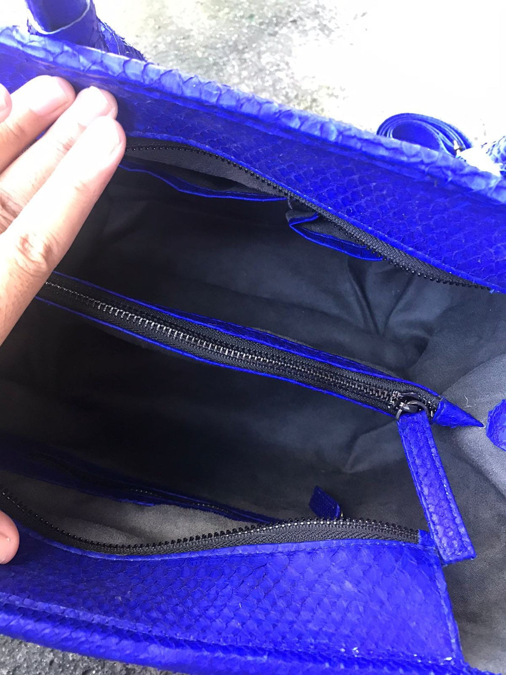 Genuine Python Skin Bag — Royal Blue