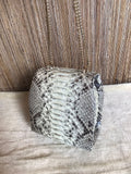 Genuine python skin classy crossbody bag / elegant classy snake print bag / designer gray purse / handbag with chain / classy shoulder bag — Red