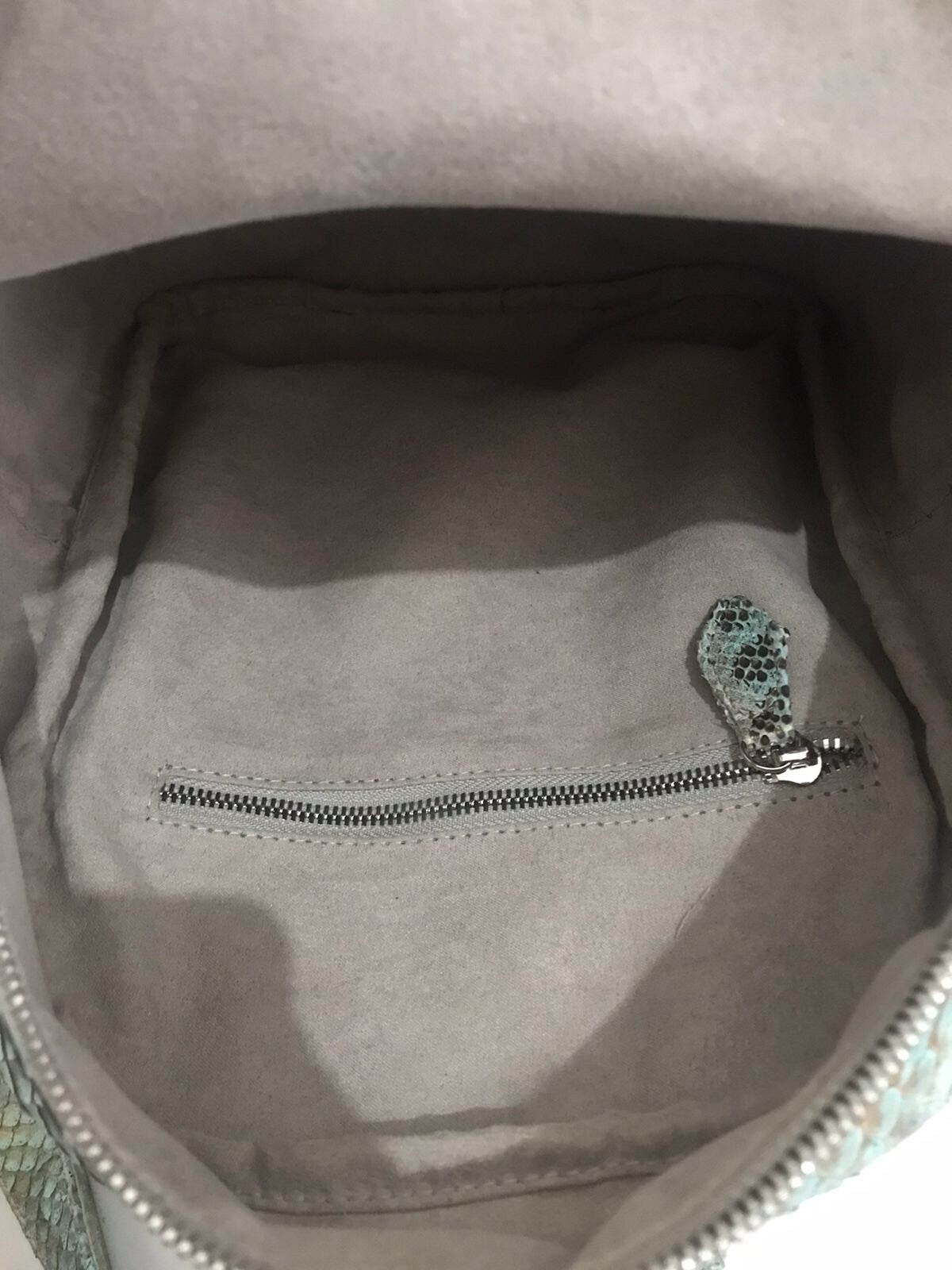 Genuine Python Skin Backpack — White