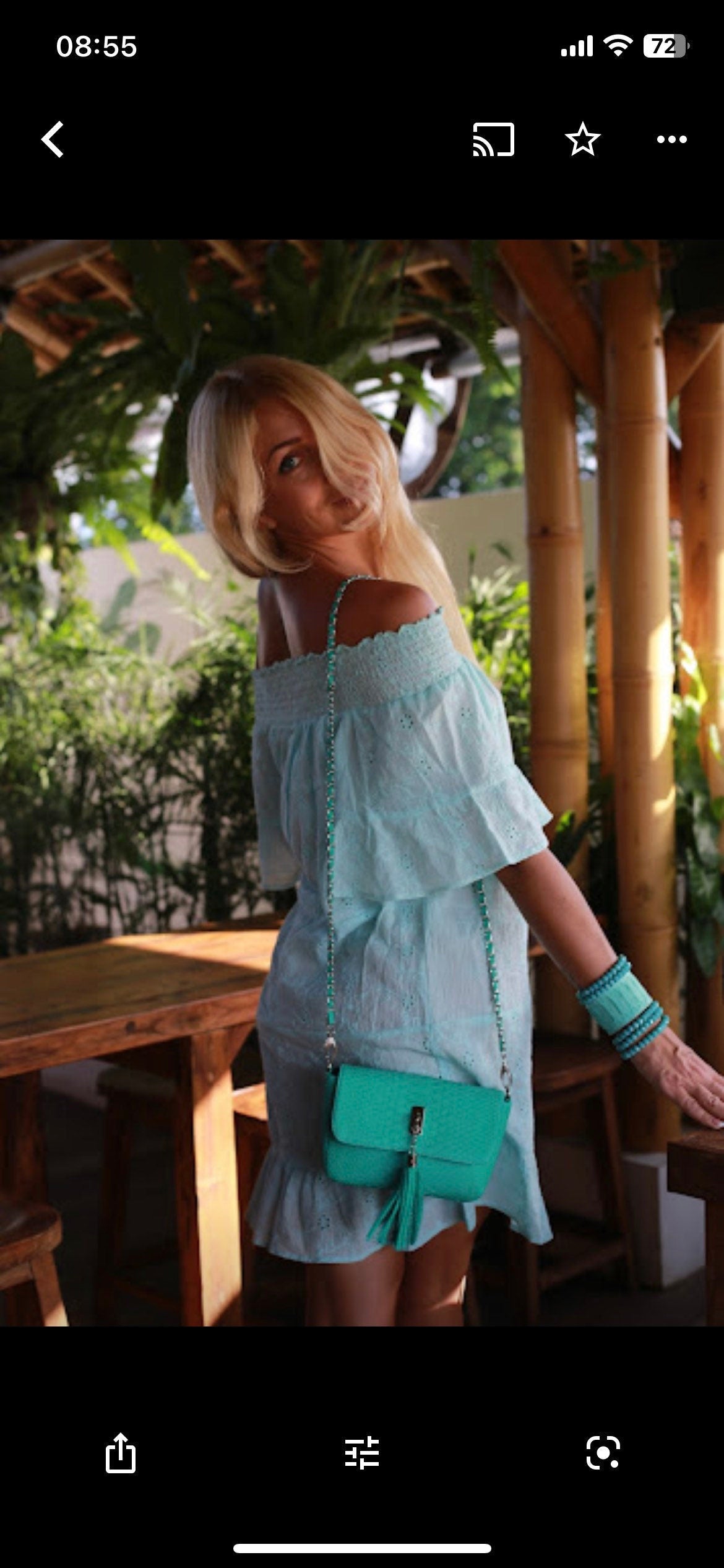 Bag Crossbody  turquoise colour Genuine Python Skin | Summer Bag Women | Exotic Leather Bags | Classy Elegant Small Crossbody | Python Bags