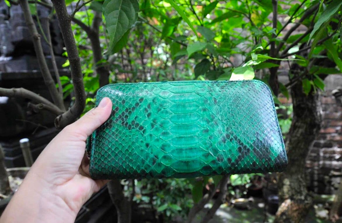 Python skin Wallet Green