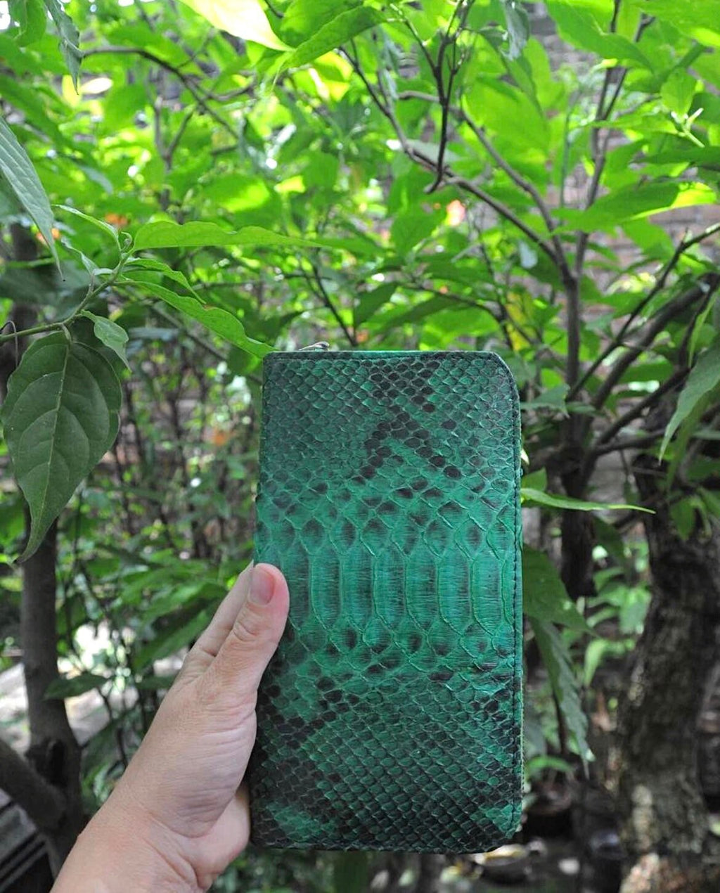 Python skin Wallet Green | Genuine Python light green Colour Wallet unisex | classy Elegant Python Genuine Leather Wallet Handmade snake