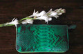Python skin Wallet Green | Genuine Python light green Colour Wallet unisex | classy Elegant Python Genuine Leather Wallet Handmade snake