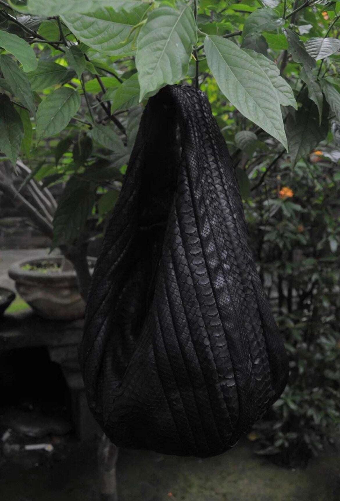 READY TO SHIP Soft Hobo Classy Sport Woman Stitched Bag | Purse Genuine Python Skin | Black  Elegant Leather Designer Soft Bag