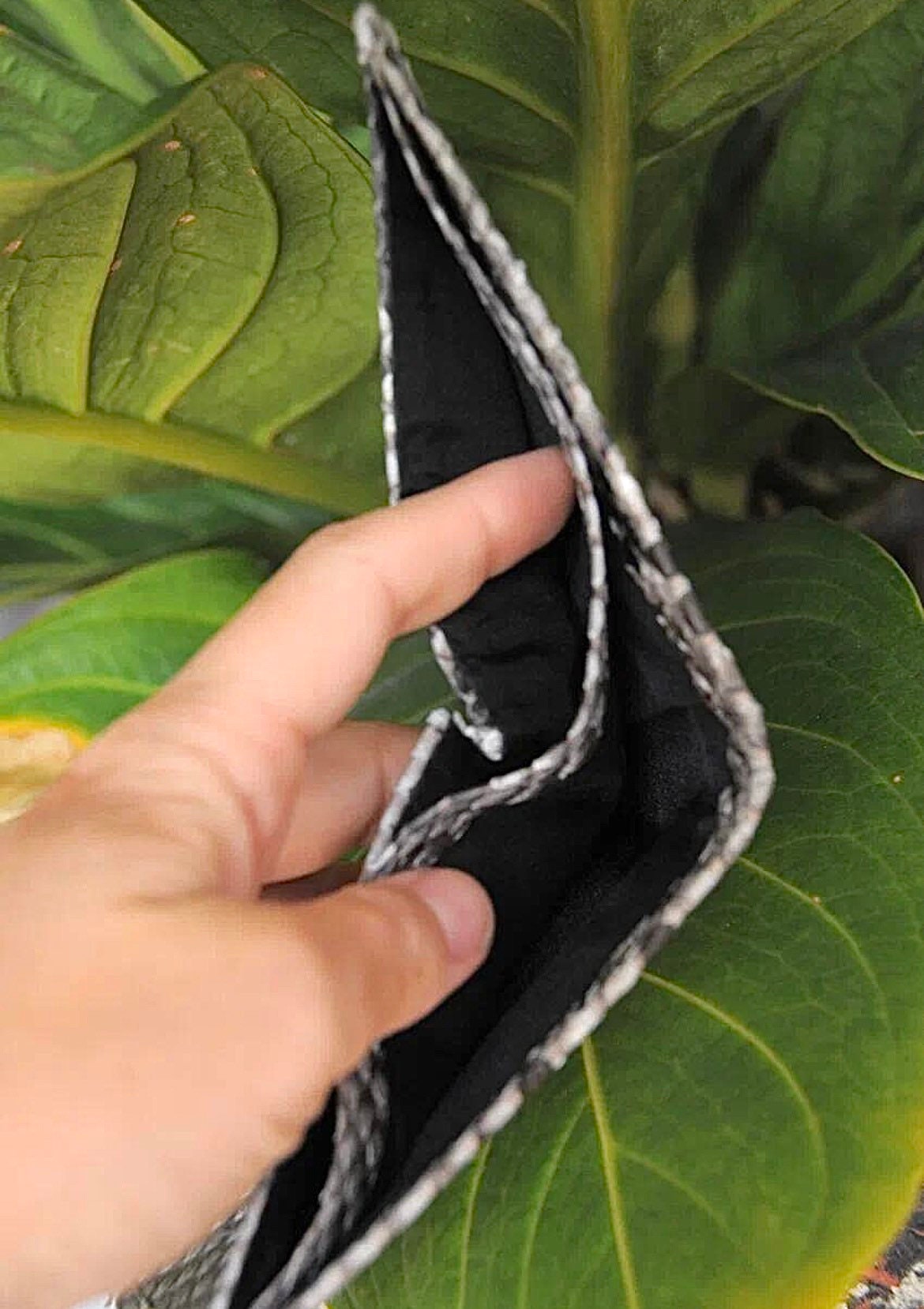 Genuine Python Skin Men Flat Wallet — Black
