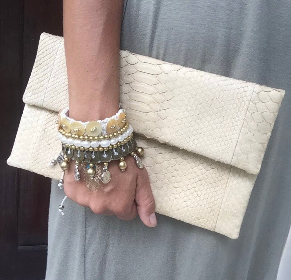 Pearl Chinese Coin Bracelet — Boho Hippie