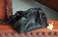 Genuine Python Skin Pouch Bag — Black Small