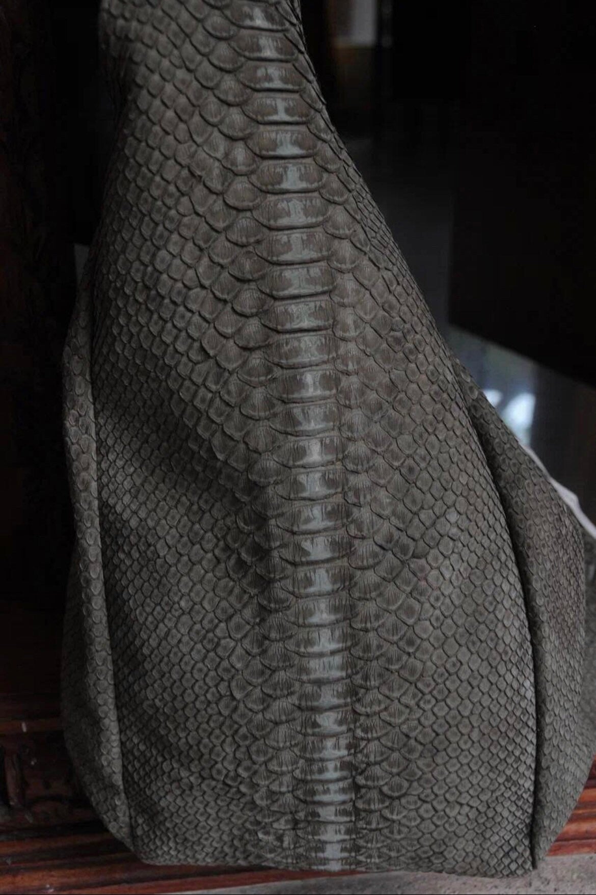 Big Soft Hobo Classy Sport Woman Bag | Purse Genuine Python Skin | Grey Riva  Elegant Leather Designer Soft Bag Snake | exotic leather purse