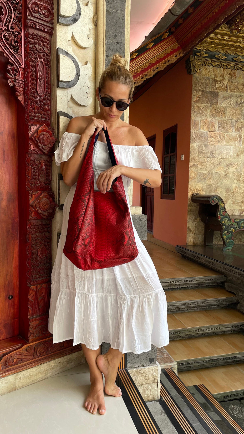Big Soft Hobo Classy Sport Woman Bag | Purse Genuine Python Skin | Red Riva  Elegant Leather Designer Soft Bag Snake | exotic leather purse