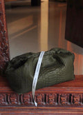 Genuine Python Skin Pouch Bag — Khaki Green