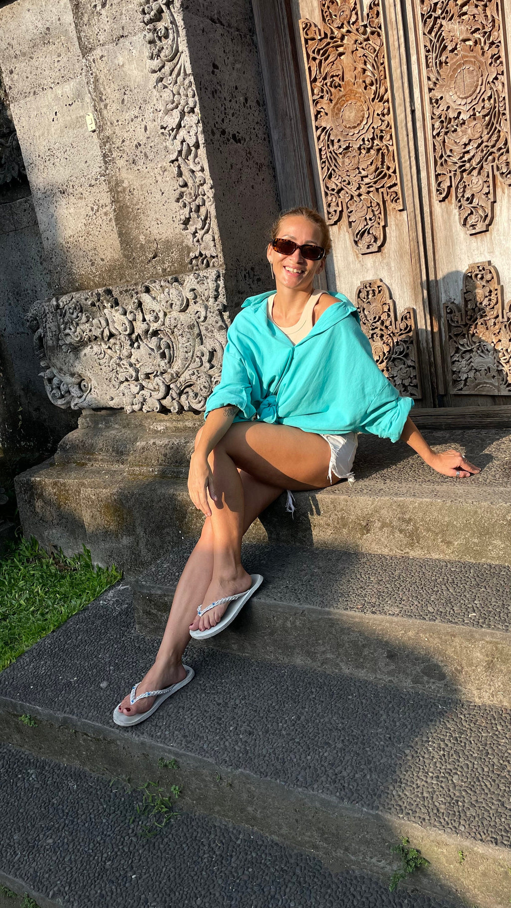 Oversized Linen Shirt MALDI — Turquoise