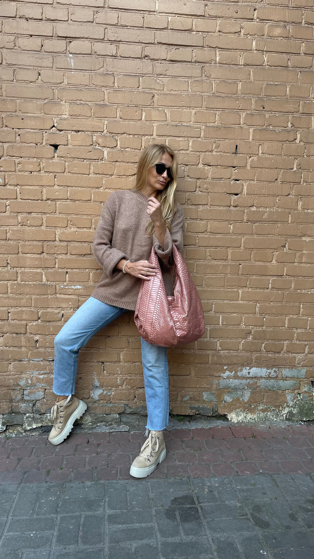 Big Soft Hobo Classy Sport Woman Bag | Purse Genuine Python Skin | Python Skin Products | Beige Big Elegant Leather Designer Soft Bag Snake