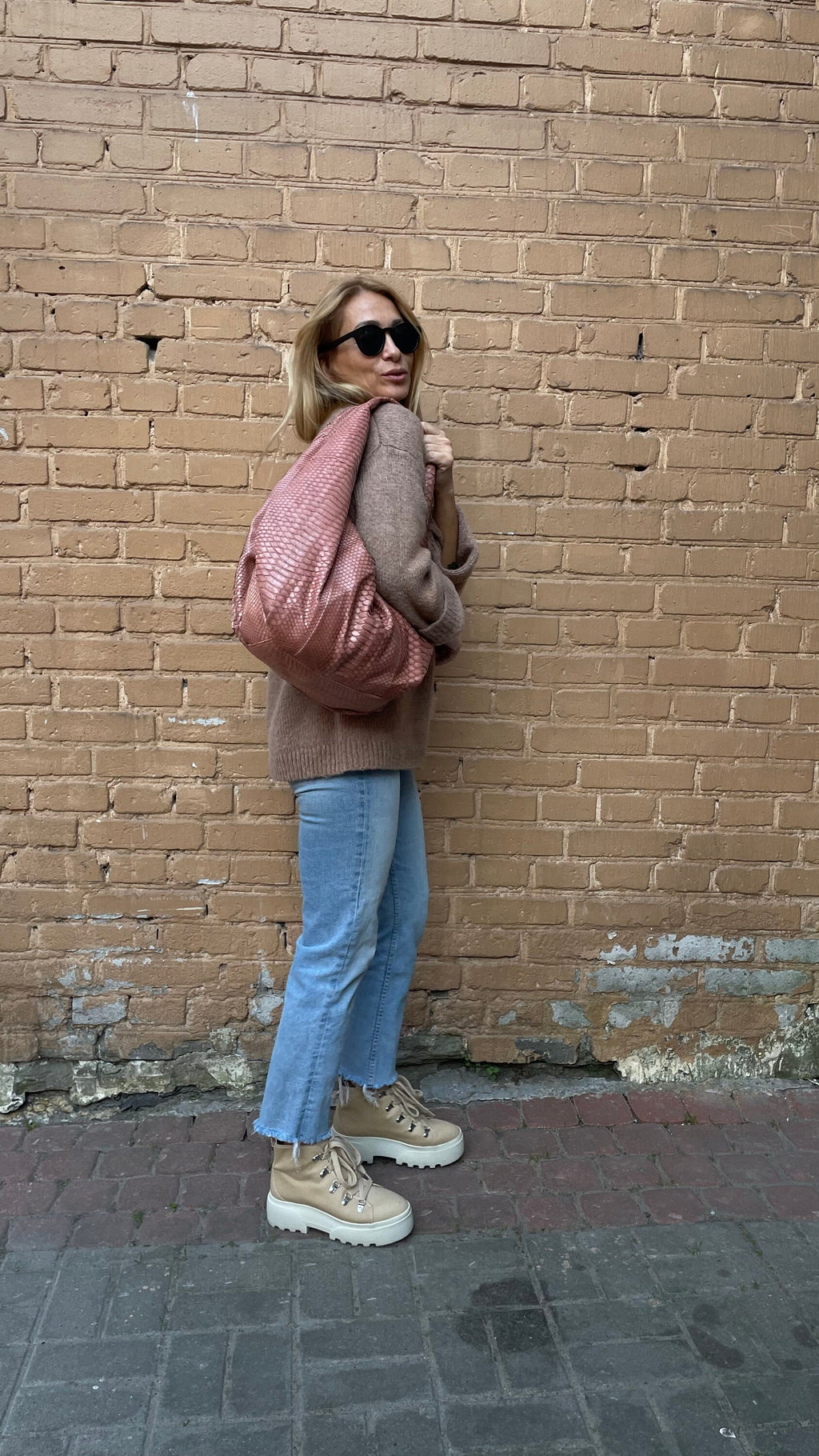 Big Soft Hobo Classy Sport Woman Bag | Purse Genuine Python Skin | Python Skin Products | Beige Big Elegant Leather Designer Soft Bag Snake