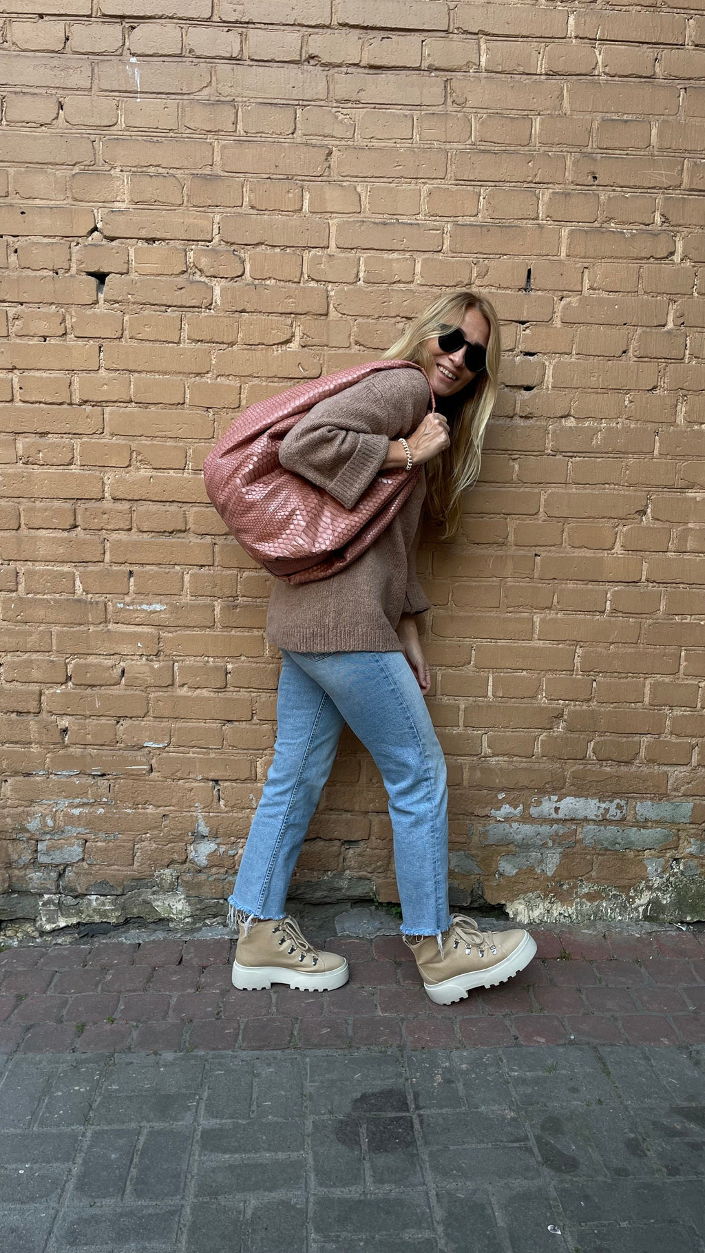 Big Soft Hobo Classy Sport Woman Bag | Purse Genuine Python Skin | Python Skin Products | Beige Big Elegant Leather Designer Soft Bag Snake