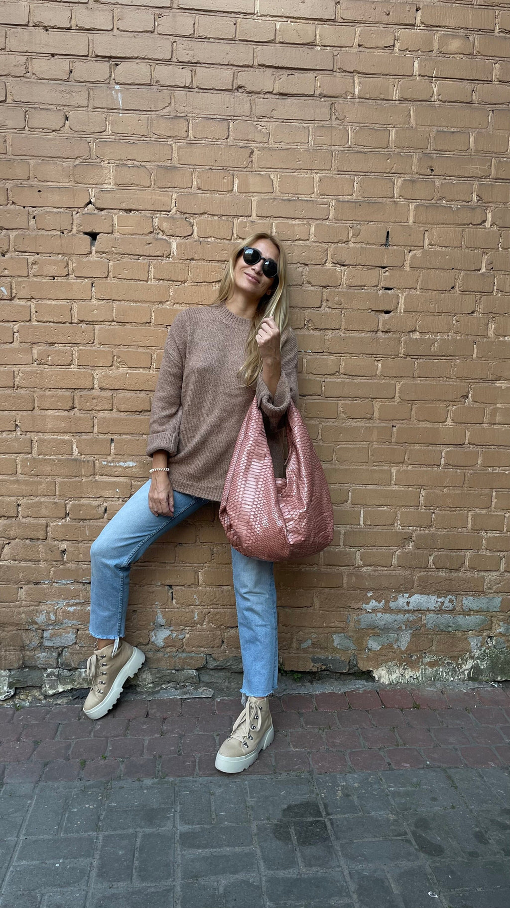 Big Soft Hobo Classy Sport Woman Bag | Purse Genuine Python Skin | Python Skin Products | Beige Big Elegant Leather Designer Soft Bag Snake