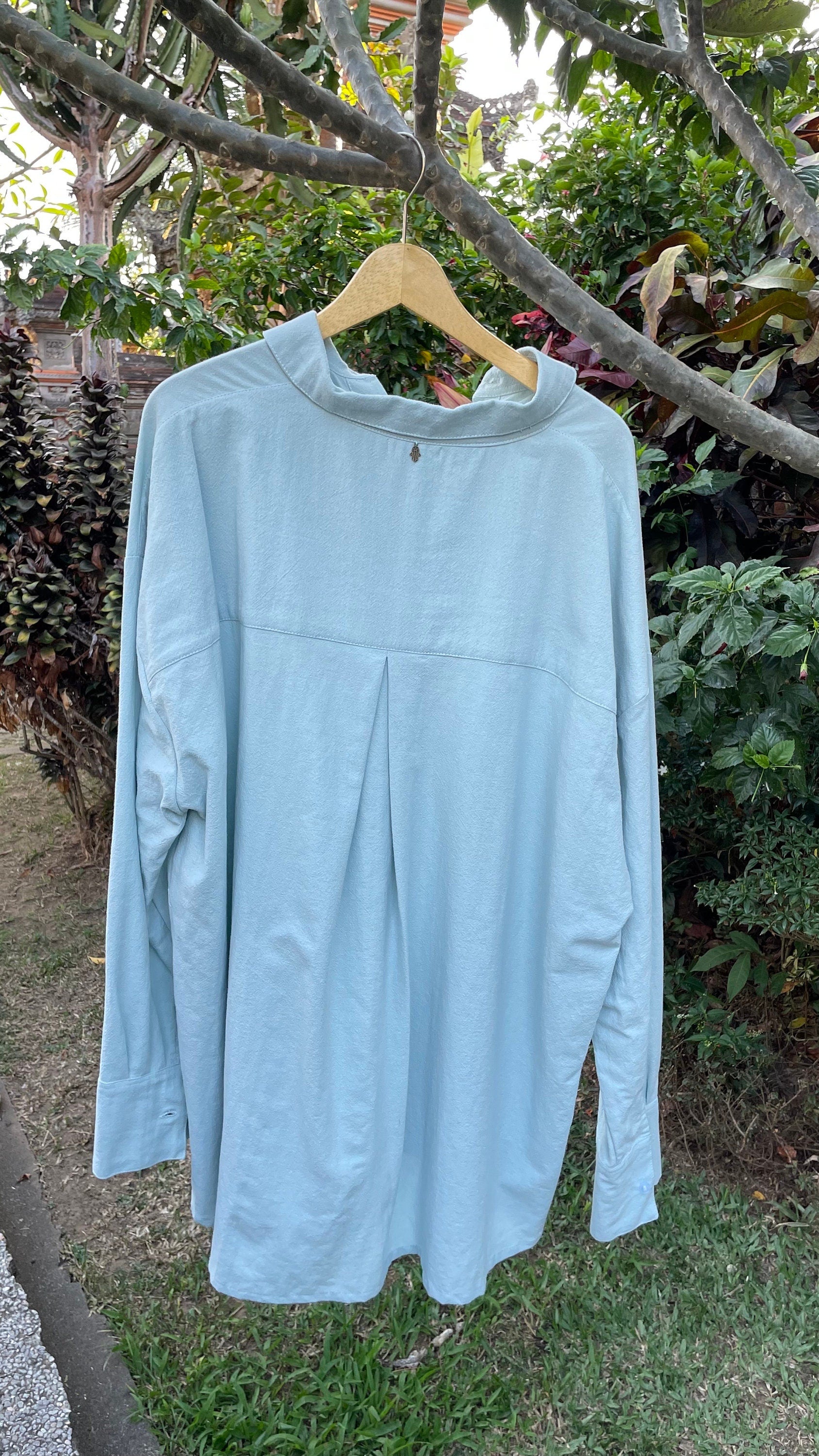 Oversized Linen Shirt MALDI — Light Baby Blue