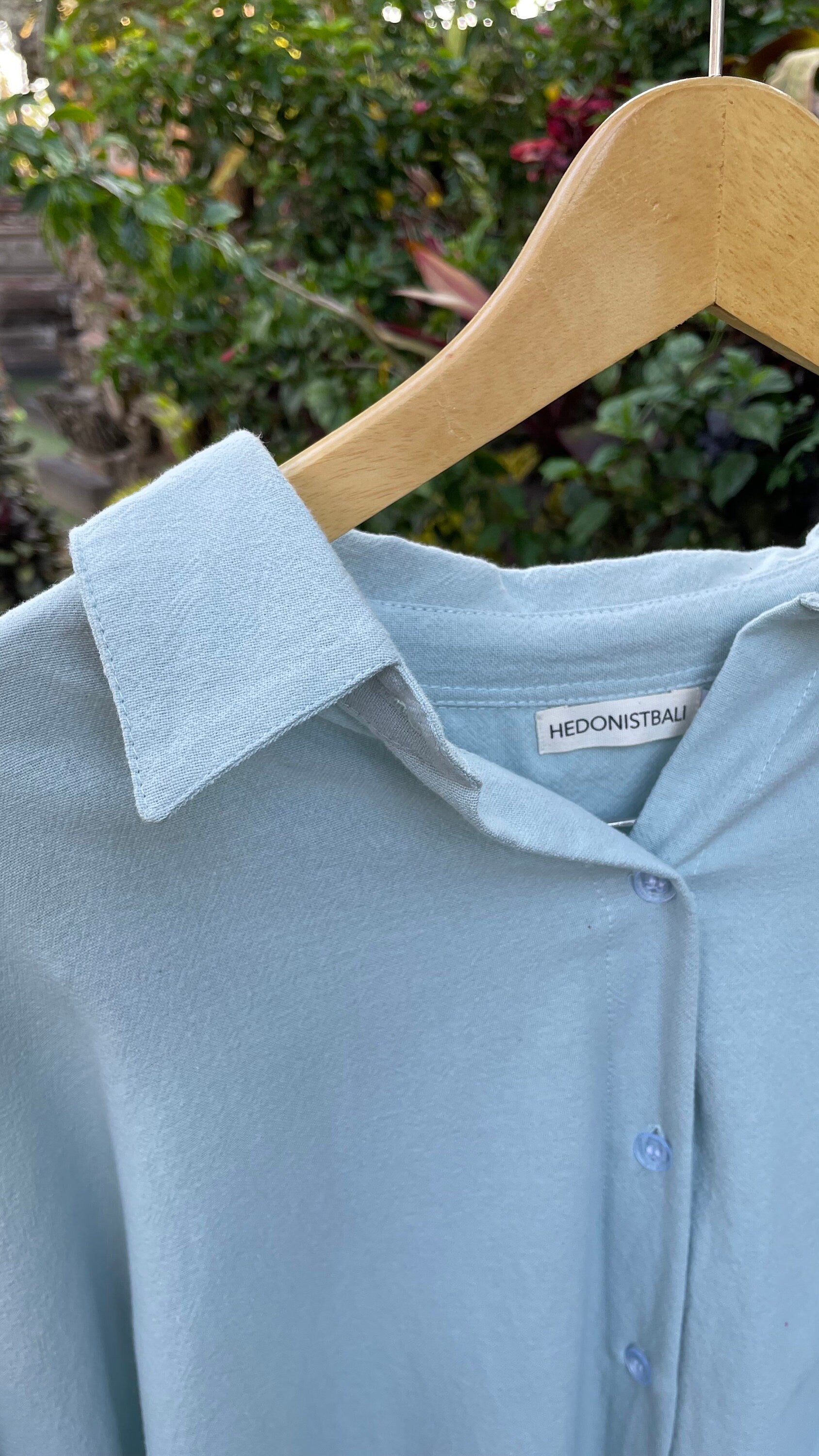 Oversized Linen Shirt MALDI — Light Baby Blue