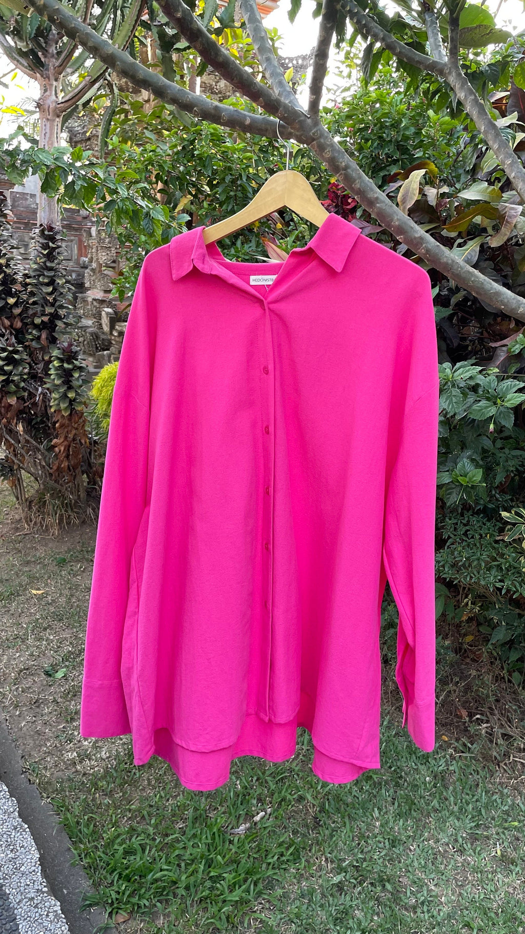Oversized Linen Shirt MALDI — Fuchsia