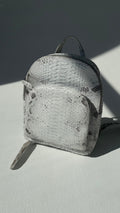 Genuine Python Skin Backpack — White