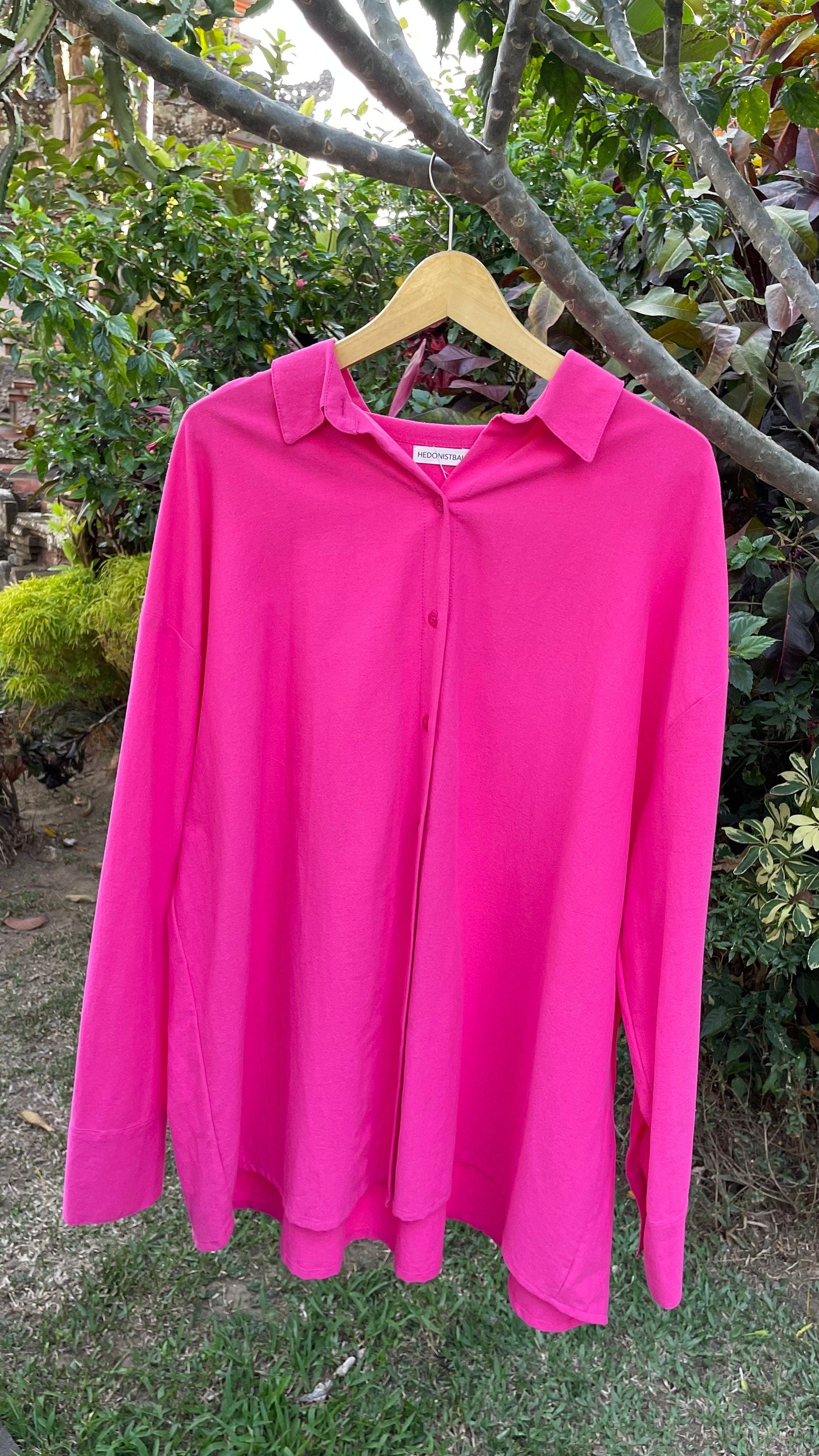 Oversized Linen Shirt MALDI — Fuchsia