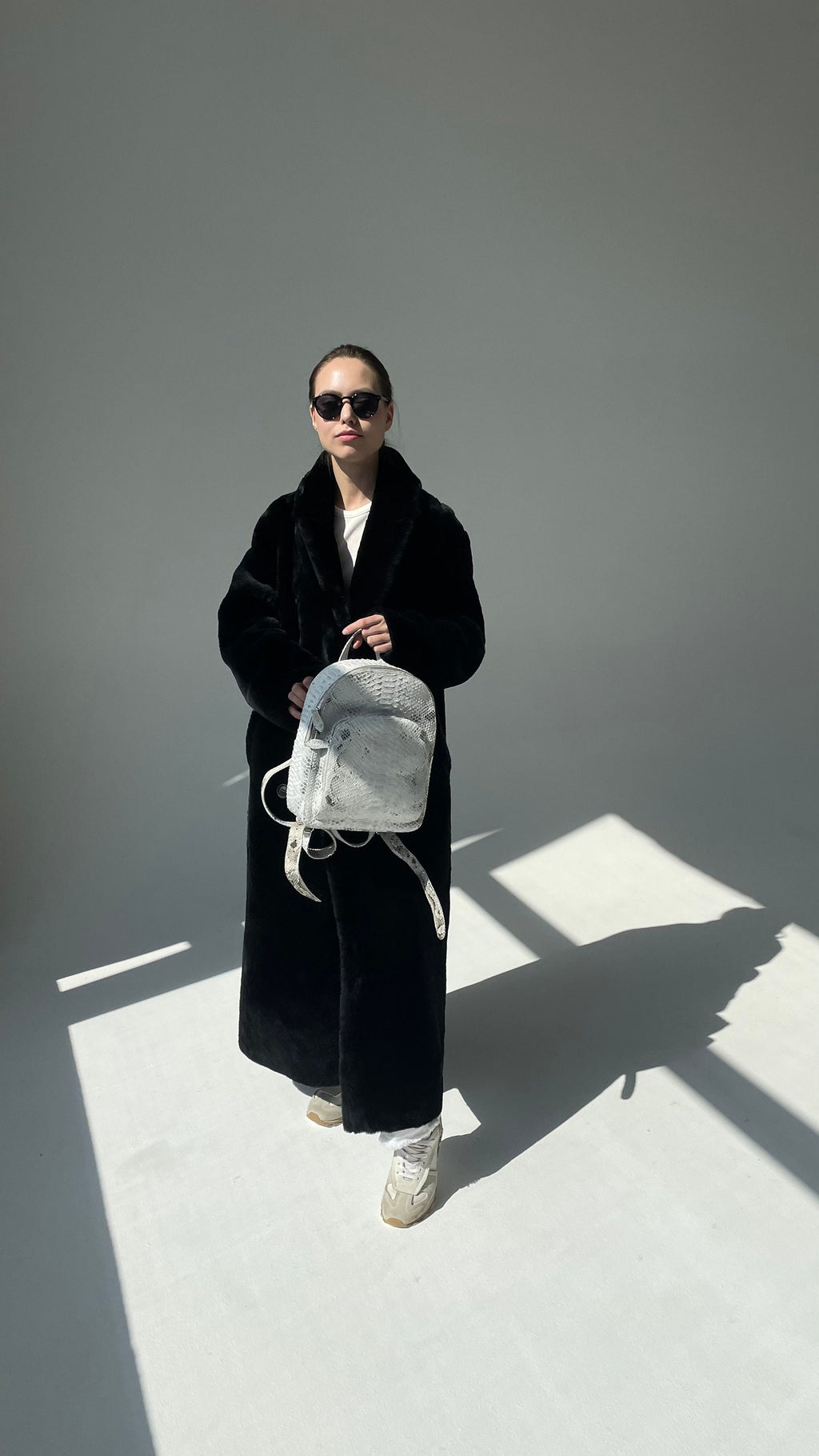 Genuine Python Skin Backpack — White