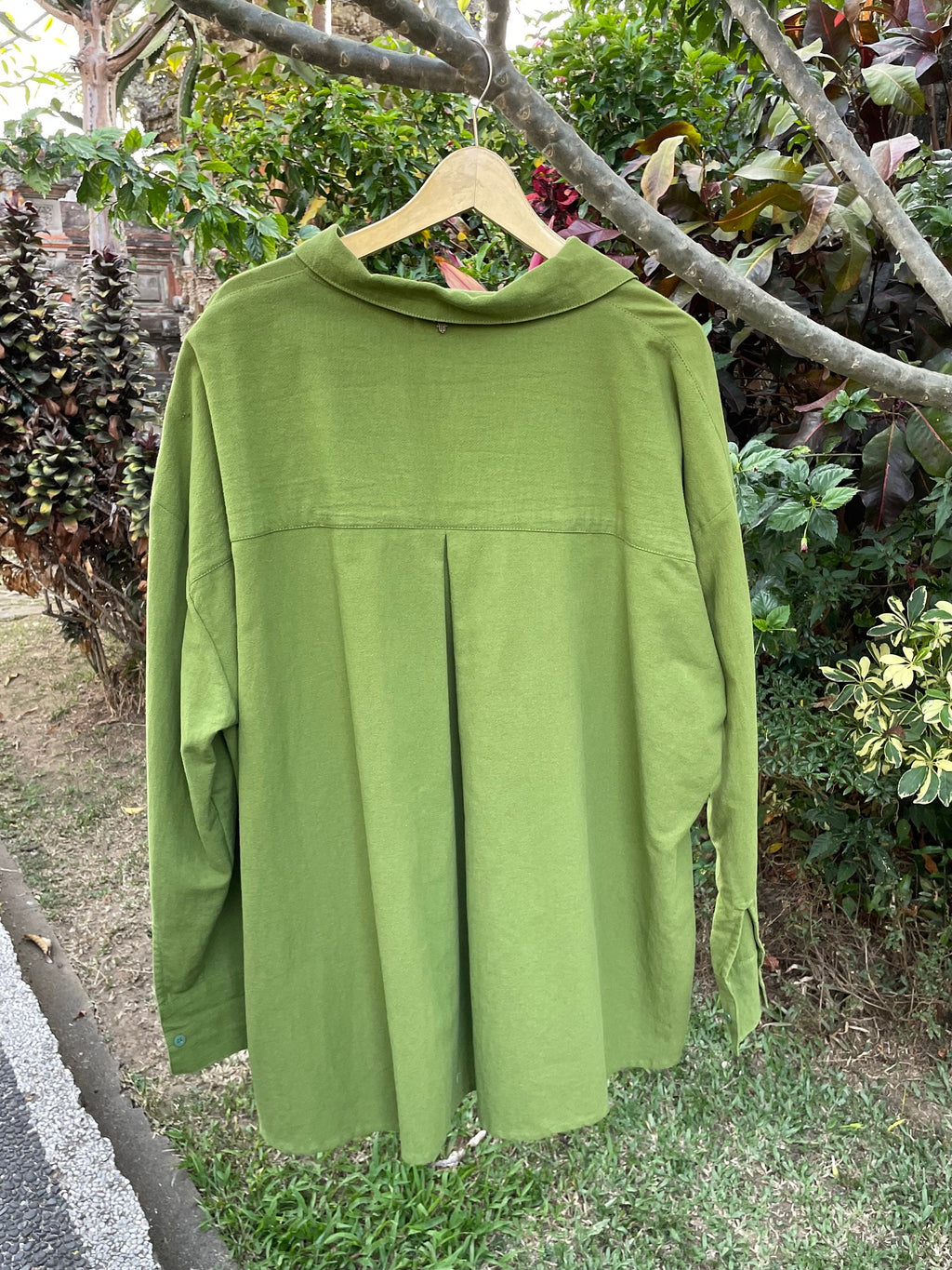 Oversized Khaki Linen Shirt MALDI
