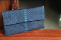 Genuine Python Skin Clutch — Blue Jeans