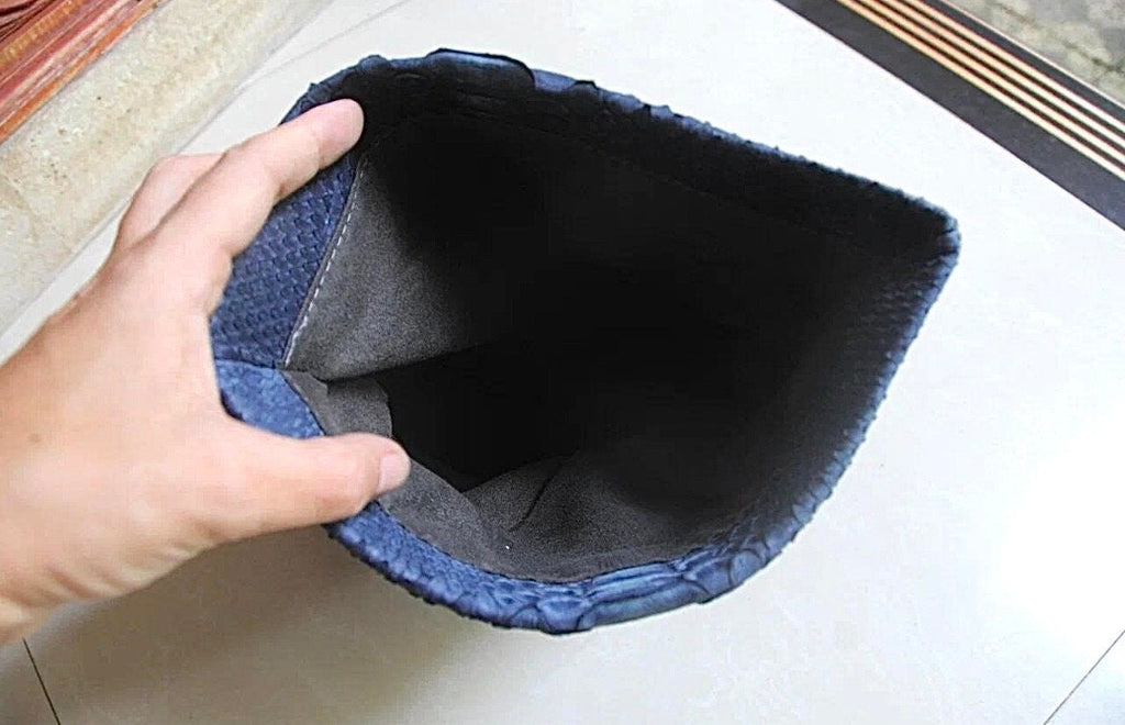 Genuine Python Skin Clutch — Blue Jeans