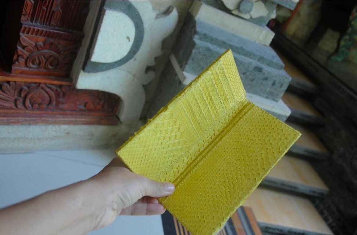Genuine Python Skin Wallet — Yellow