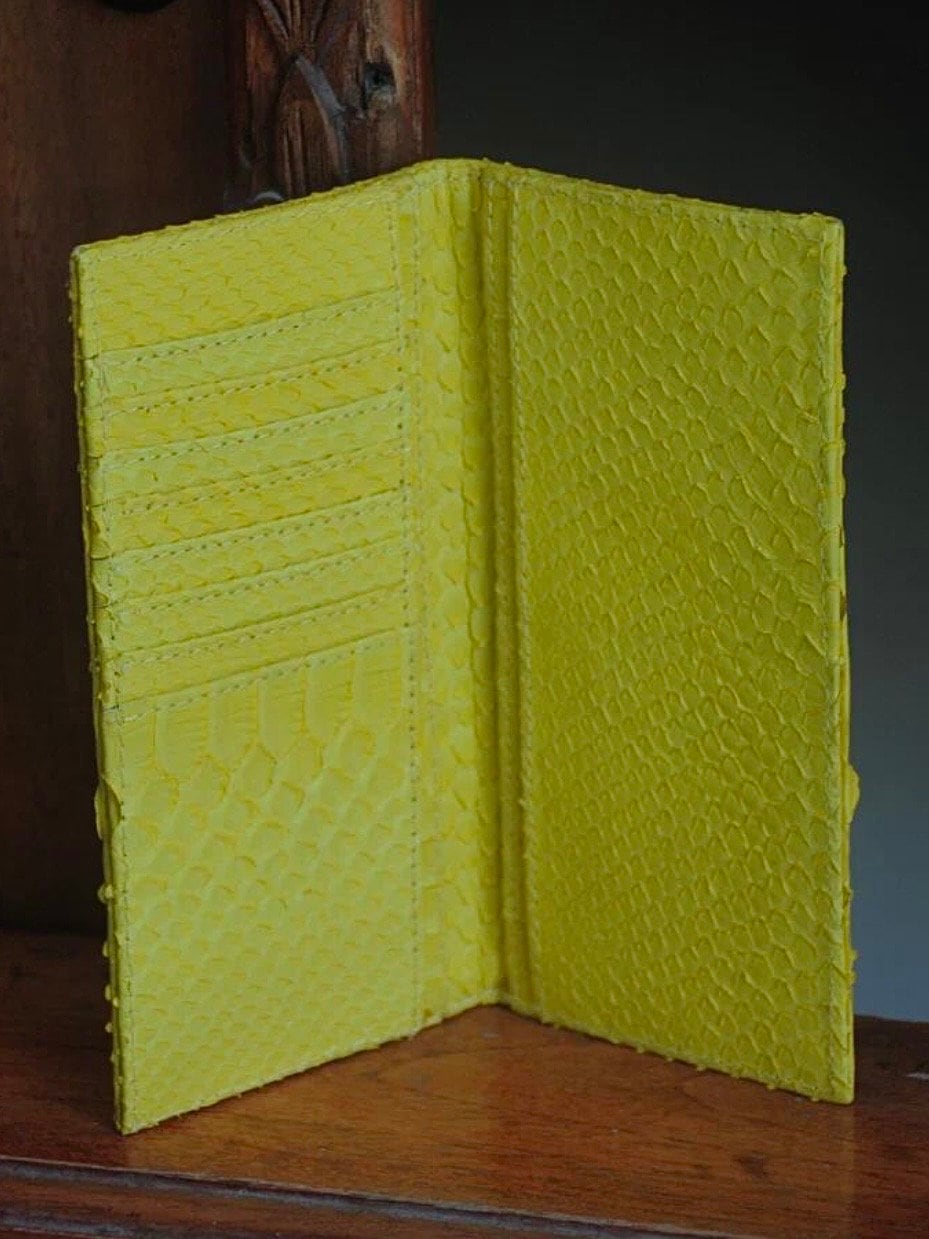 Genuine Python Skin Wallet — Yellow