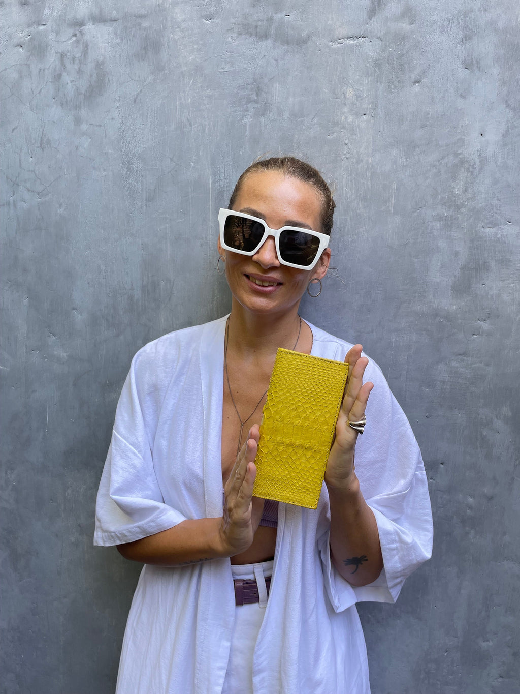 Genuine Python Skin Wallet — Yellow