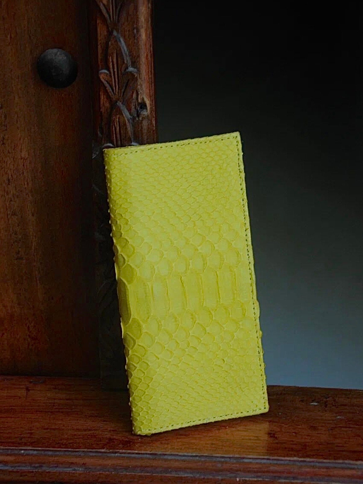 Genuine Python Skin Wallet — Yellow
