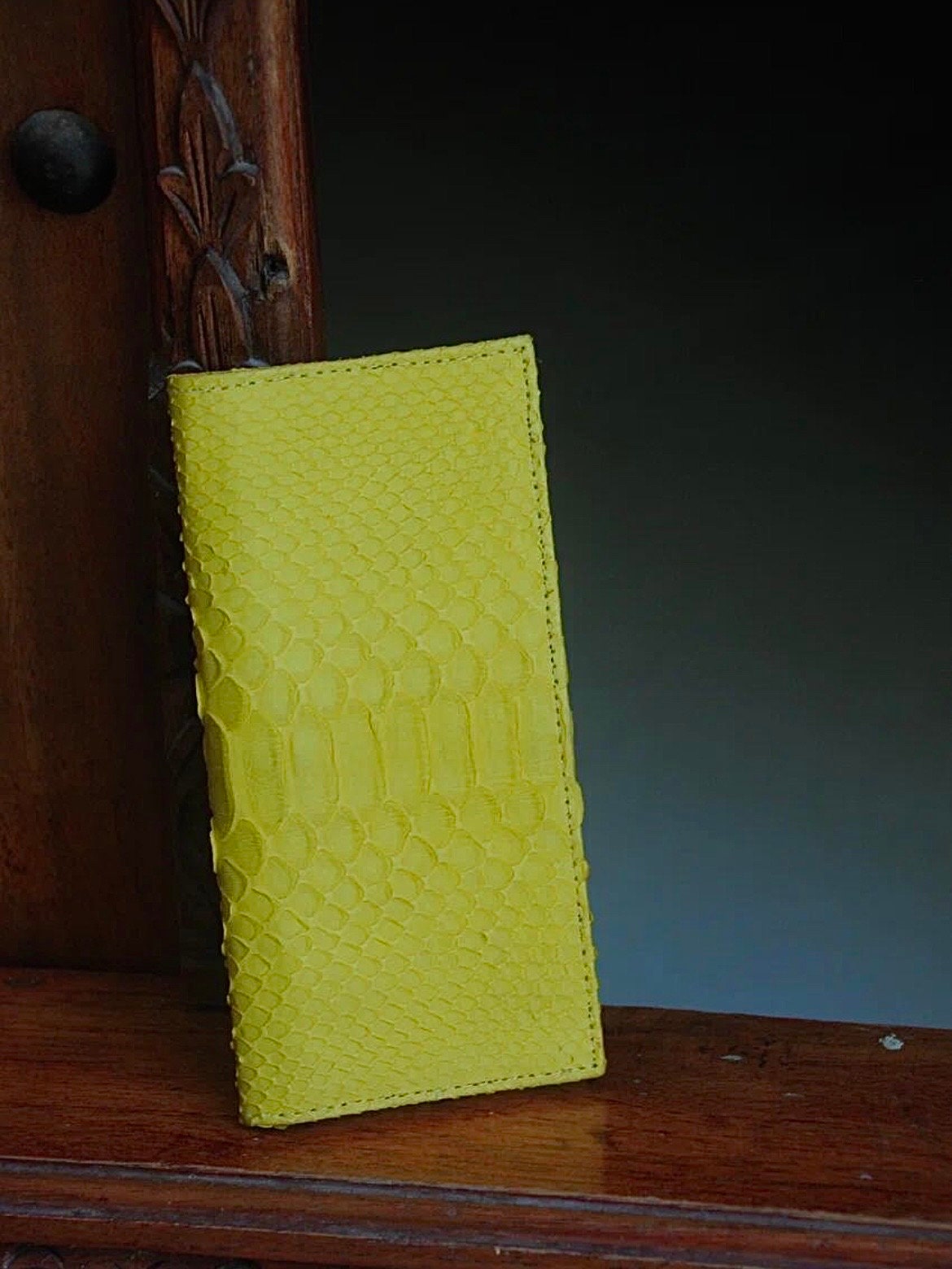 Genuine Python Skin Wallet — Yellow