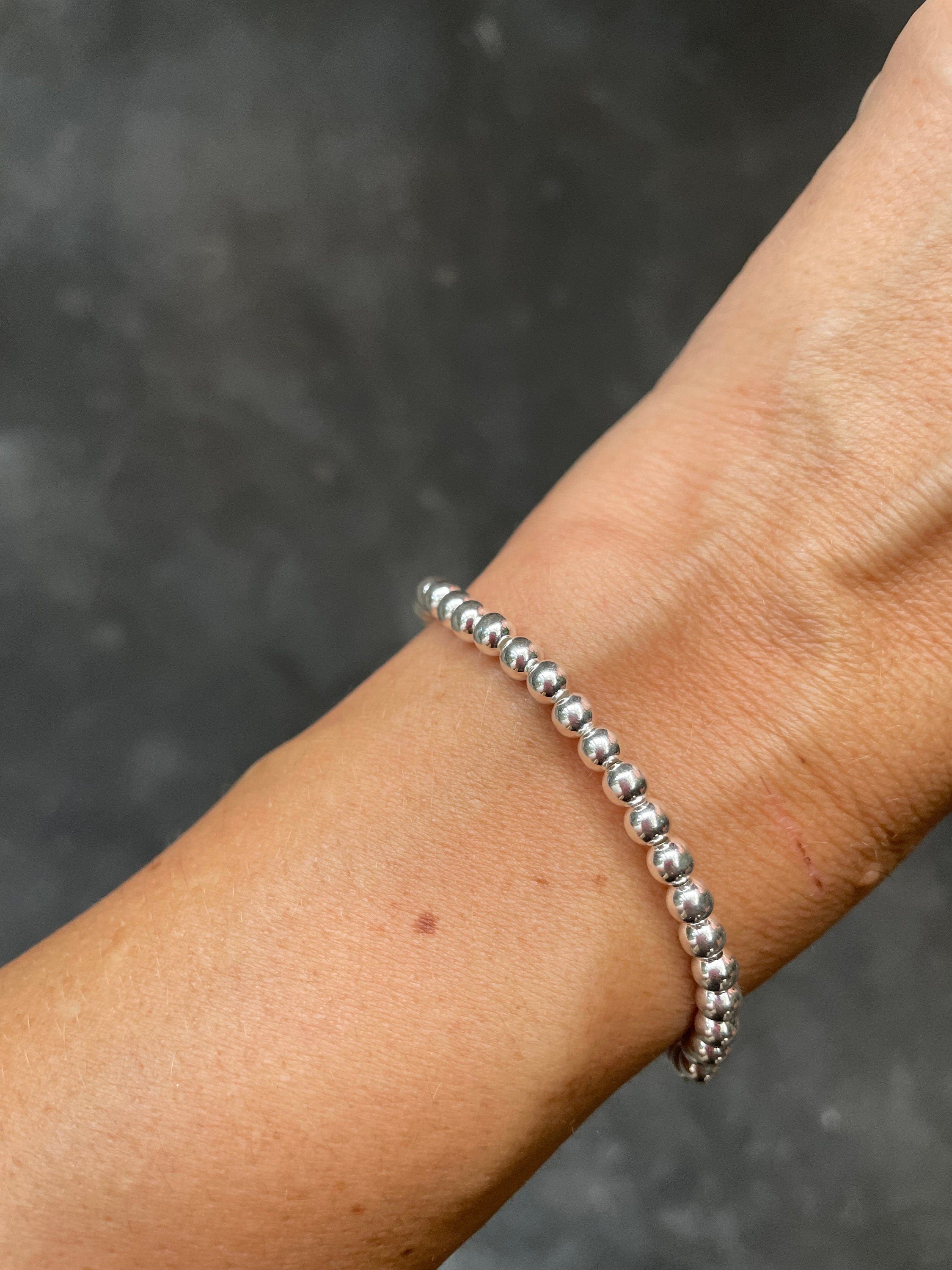 Sterling silver bead bracelet