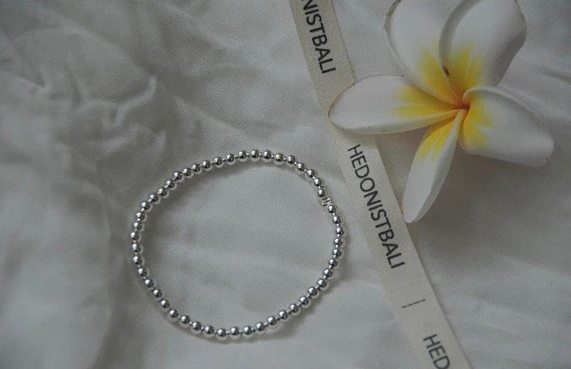 Sterling silver bead bracelet