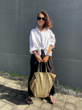 Genuine leather gold tote shopper big bag / everyday purse / handmade bags / designer bags / metallic summer bag / gift for her — Red