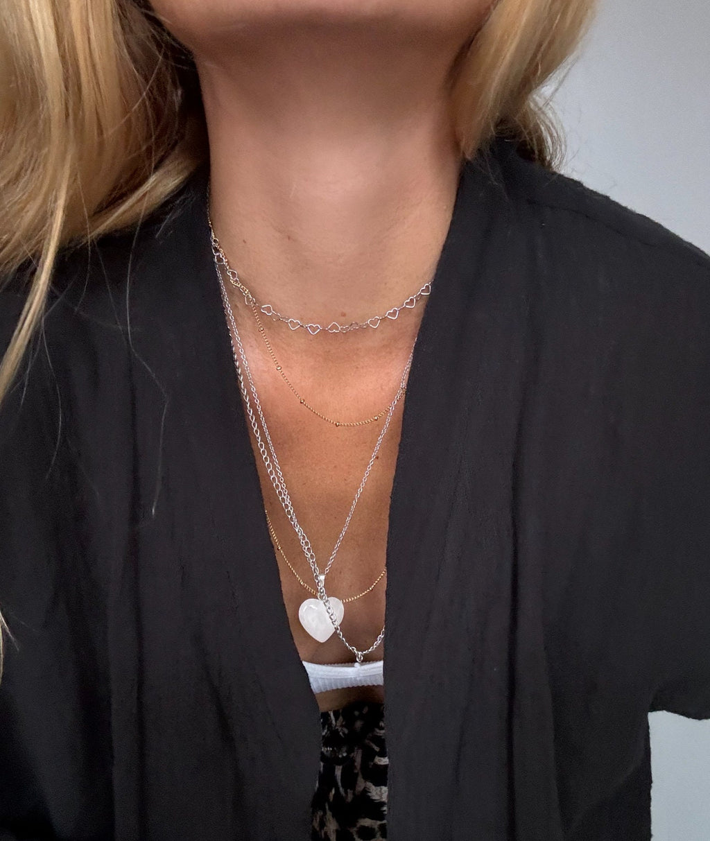 Sterling Silver Heart Choker Necklace
