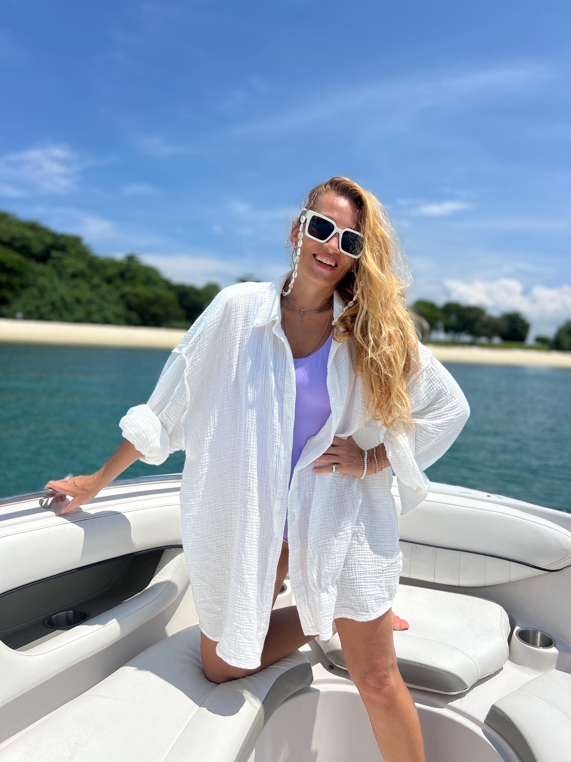 Oversized Muslin Cotton Shirt — White