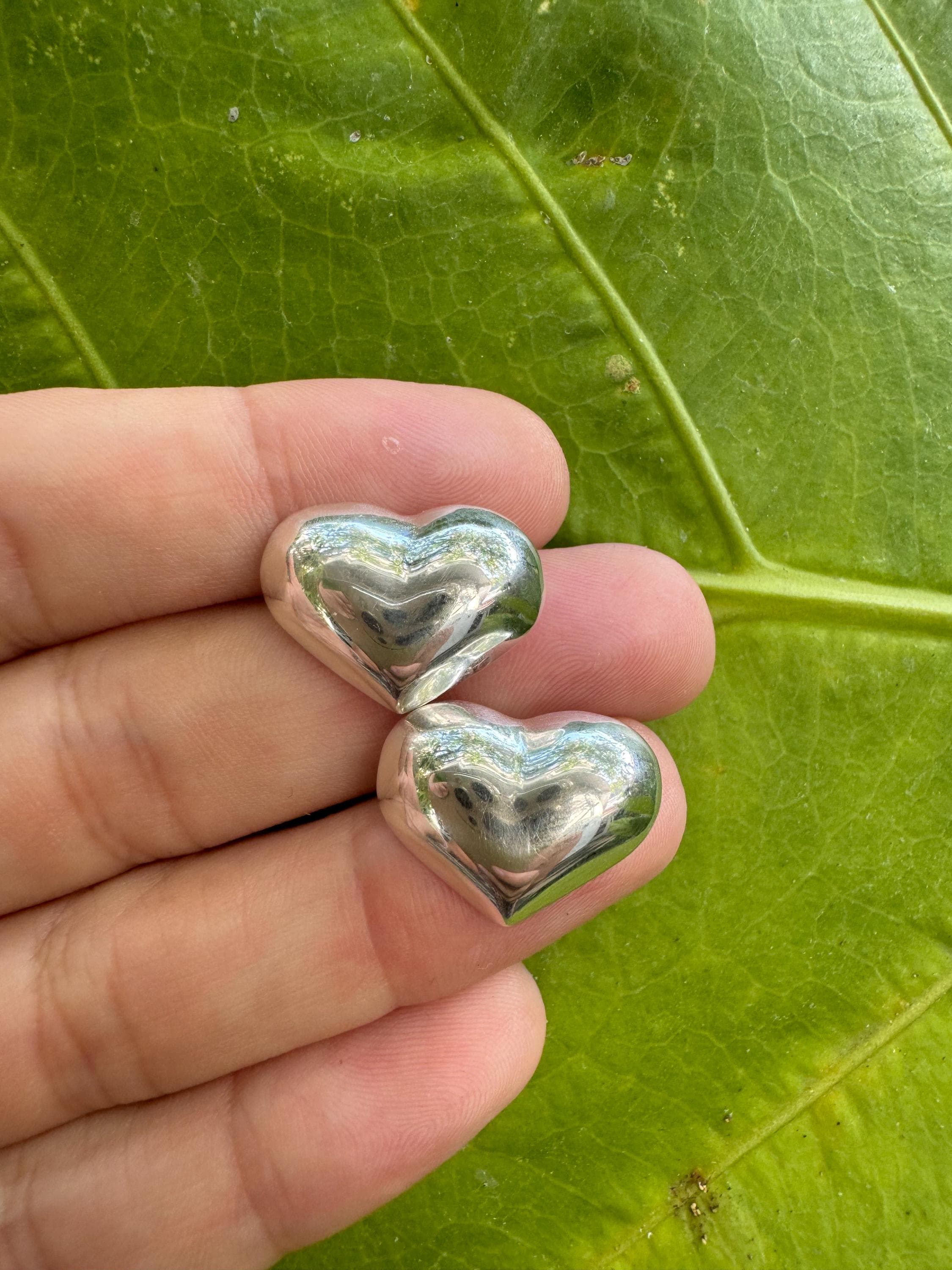 Sterling Silver Heart Stud Earrings