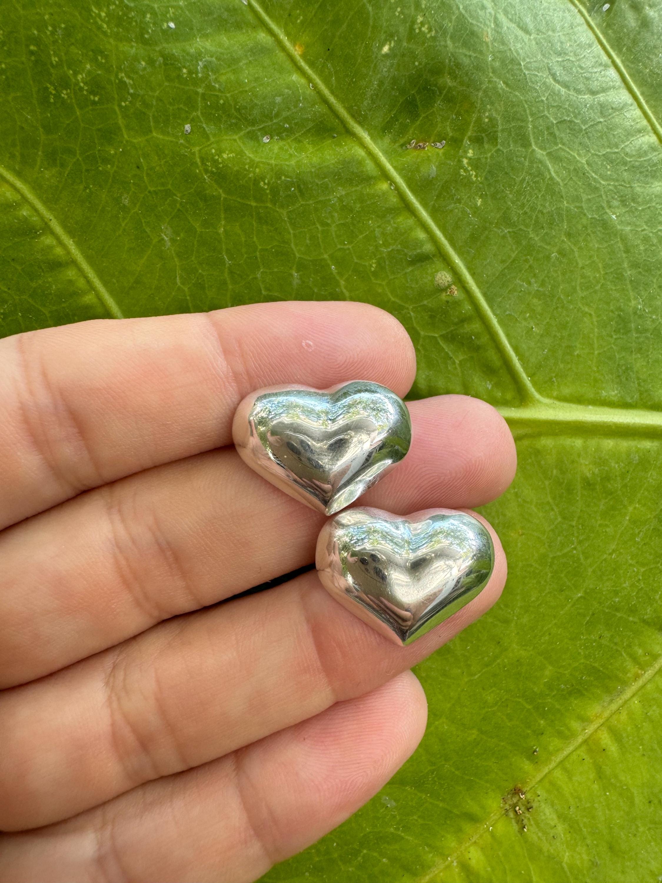 Sterling Silver Heart Stud Earrings