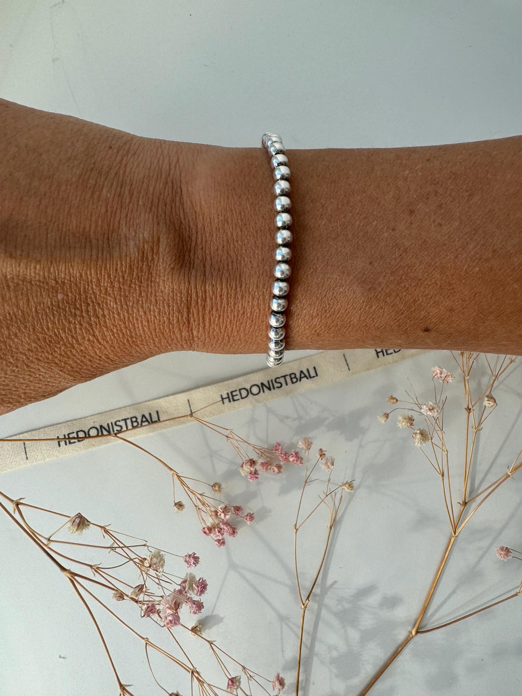 Sterling silver bead bracelet
