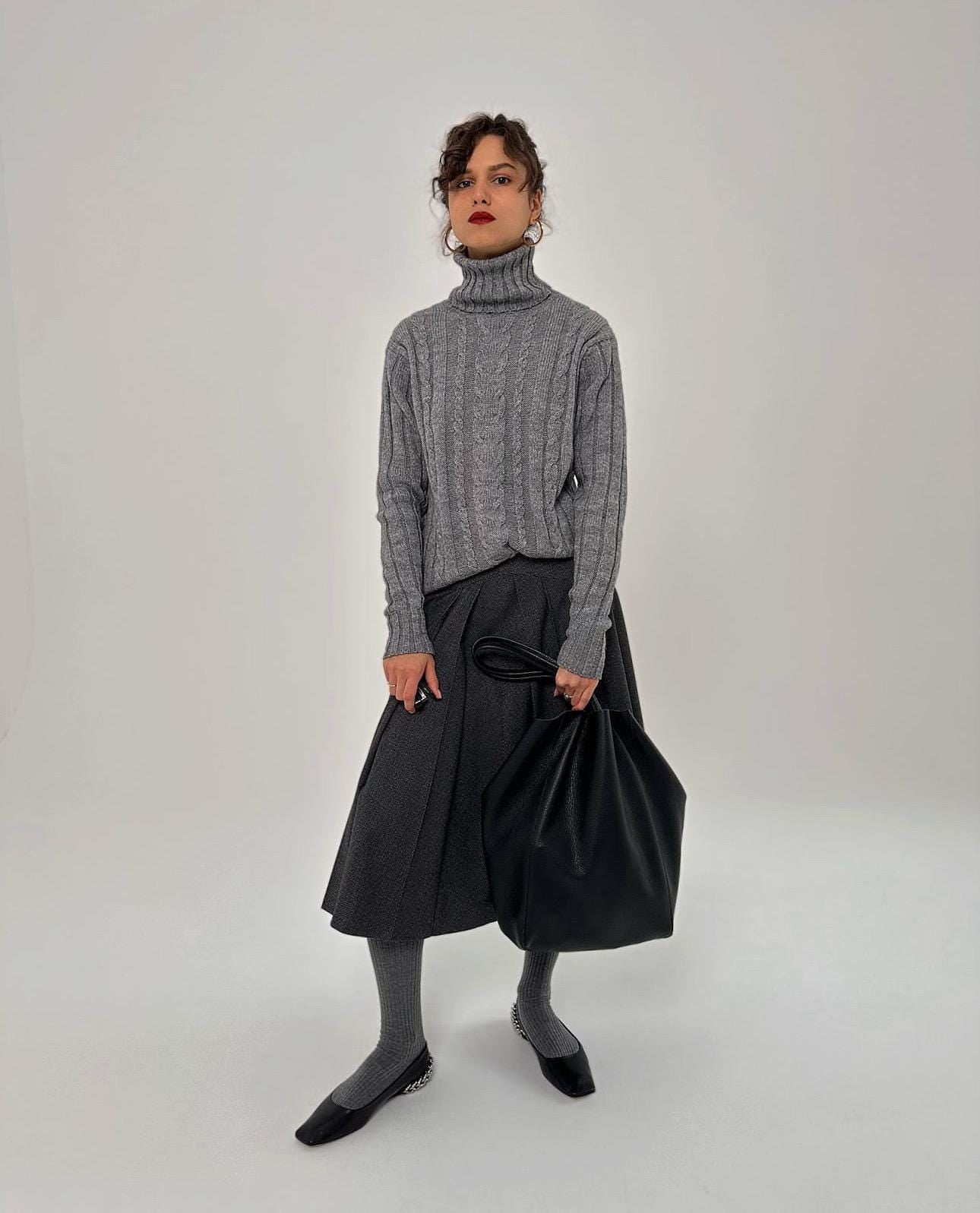 Genuine Leather Tote Bag — Black
