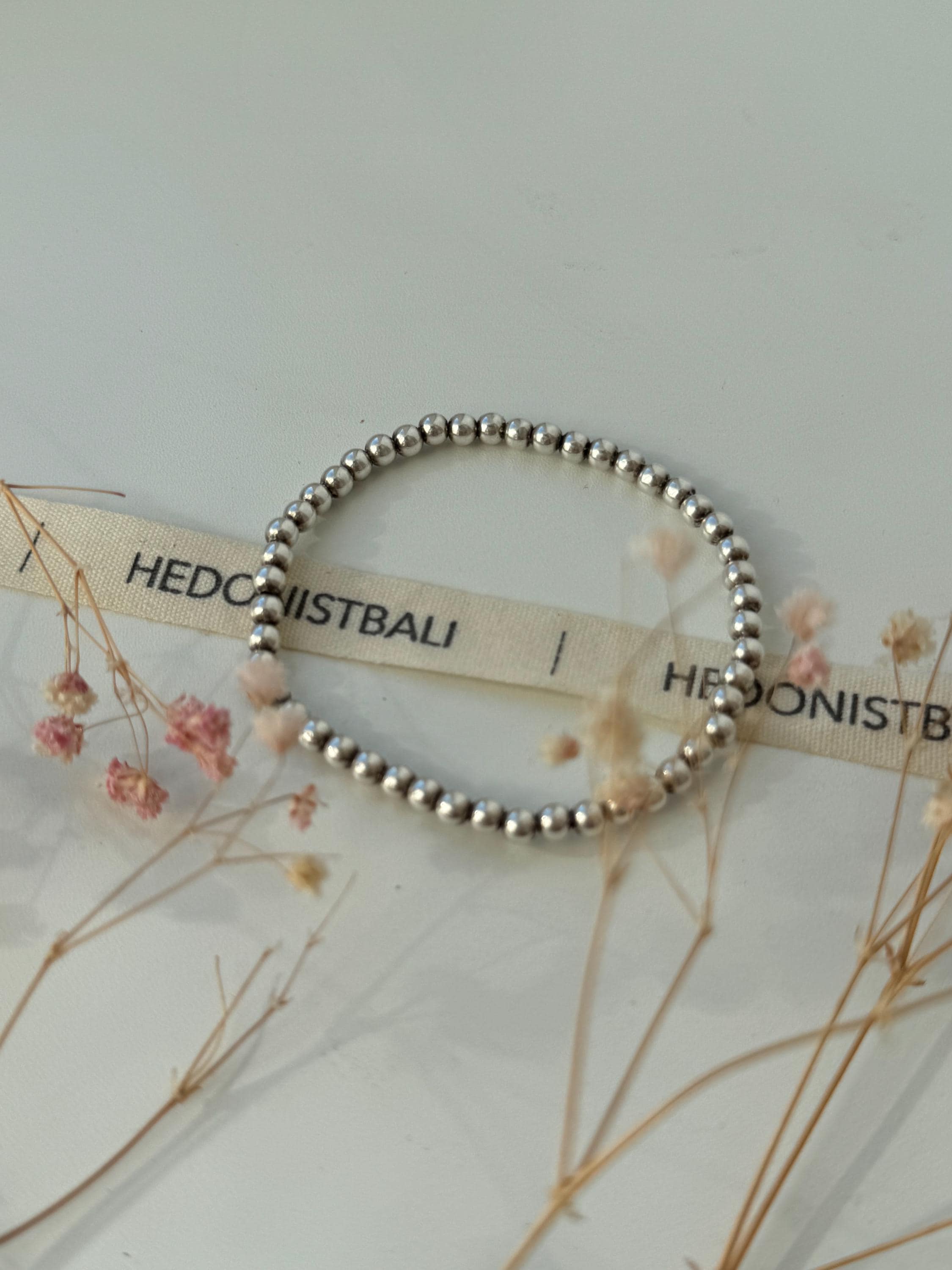 Sterling silver bead bracelet