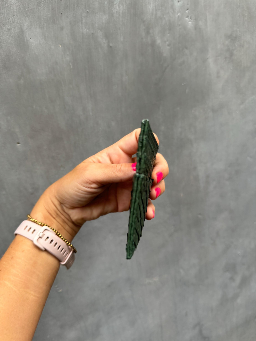Genuine Python Skin Card Holder — Dark Green (Ready to Ship)