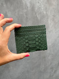 Genuine Python Skin Card Holder — Dark Green (Ready to Ship)