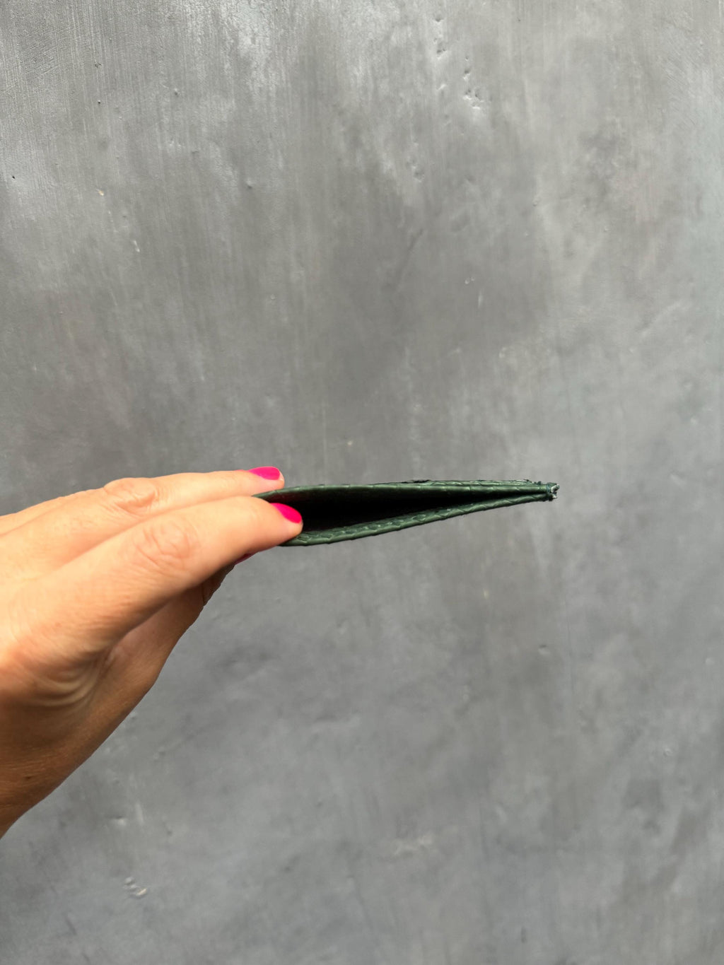 Genuine Python Skin Card Holder — Dark Green (Ready to Ship)